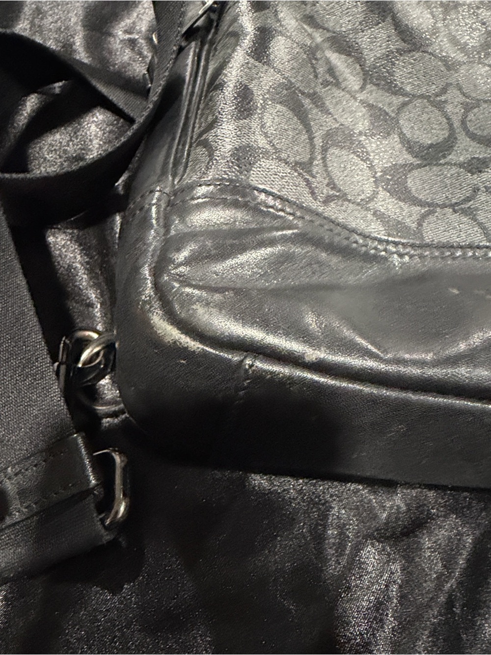 COACH Graham Pack Crossbody C2932 In Signature Canvas Leather Charcoal Black - Picture 12 of 14